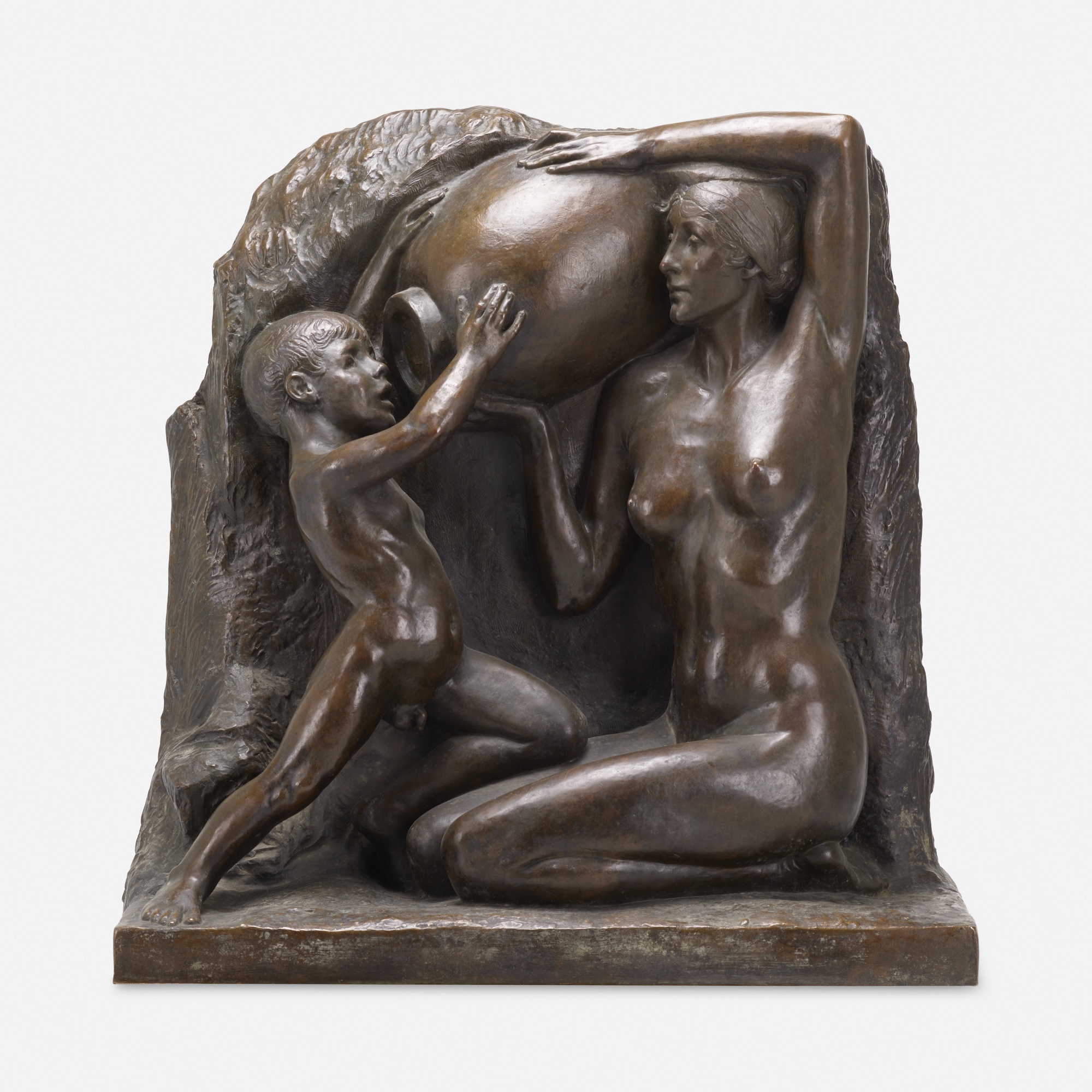 Artwork by Janet Scudder, Wall Fountain, Made of bronze