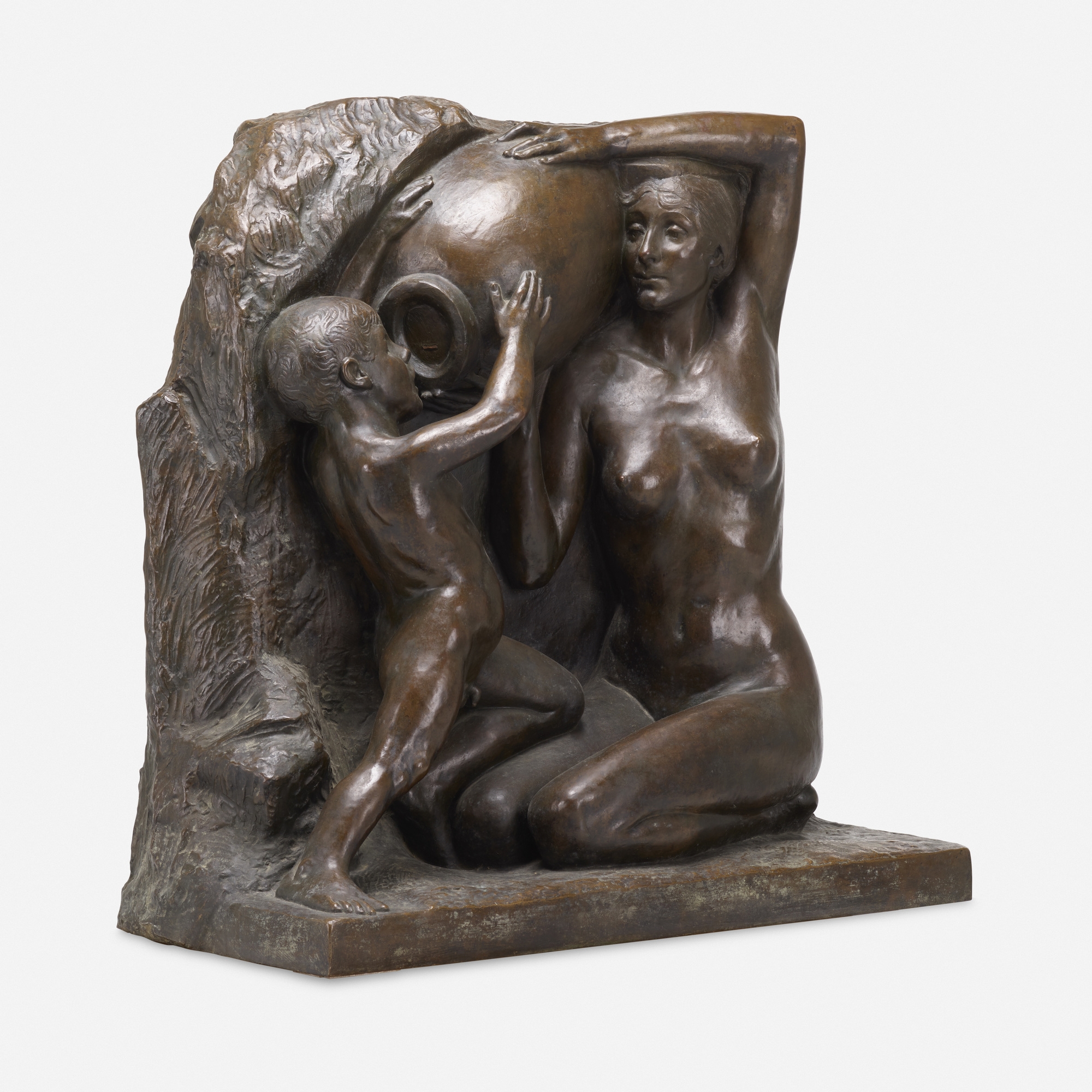 Artwork by Janet Scudder, Wall Fountain, Made of bronze