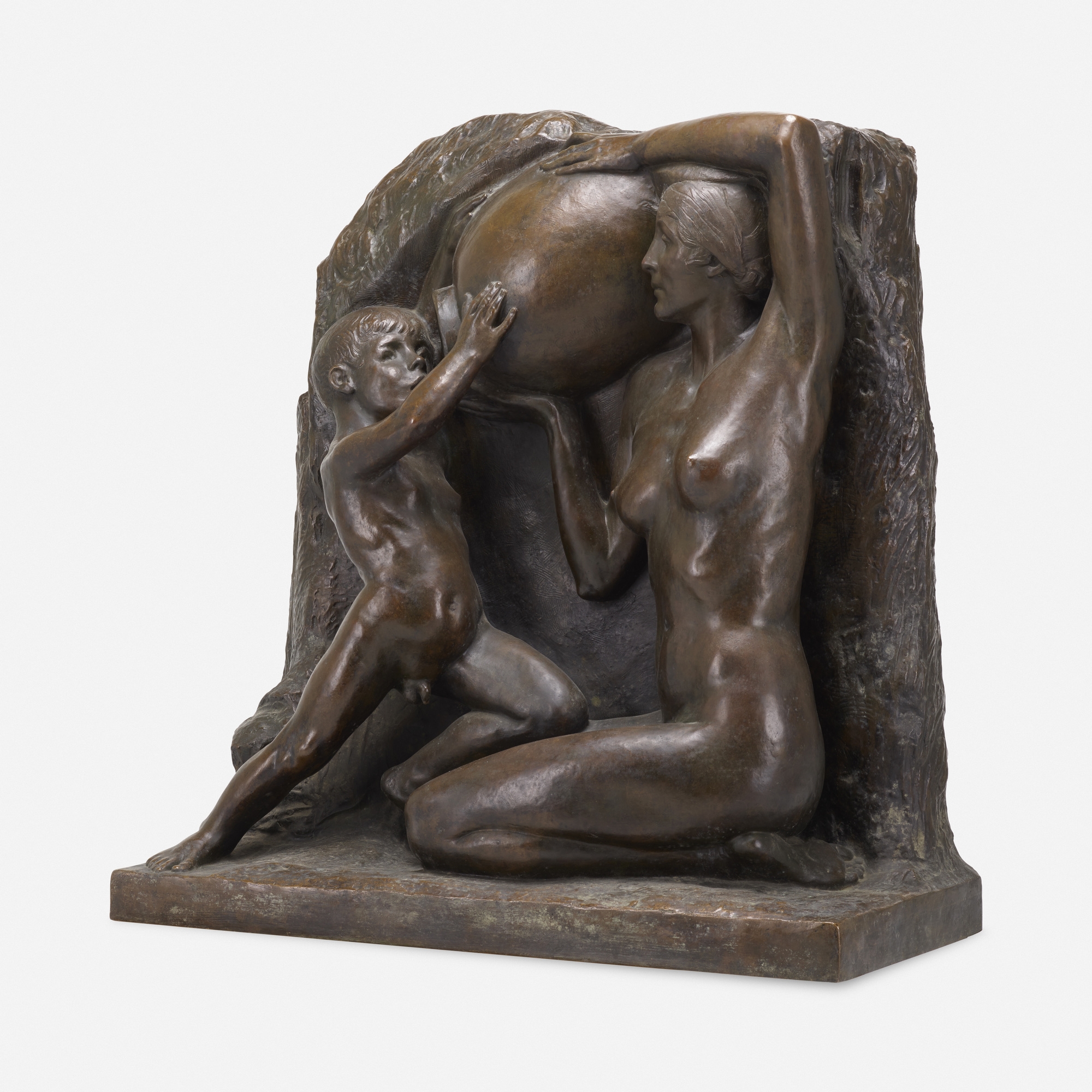 Artwork by Janet Scudder, Wall Fountain, Made of bronze