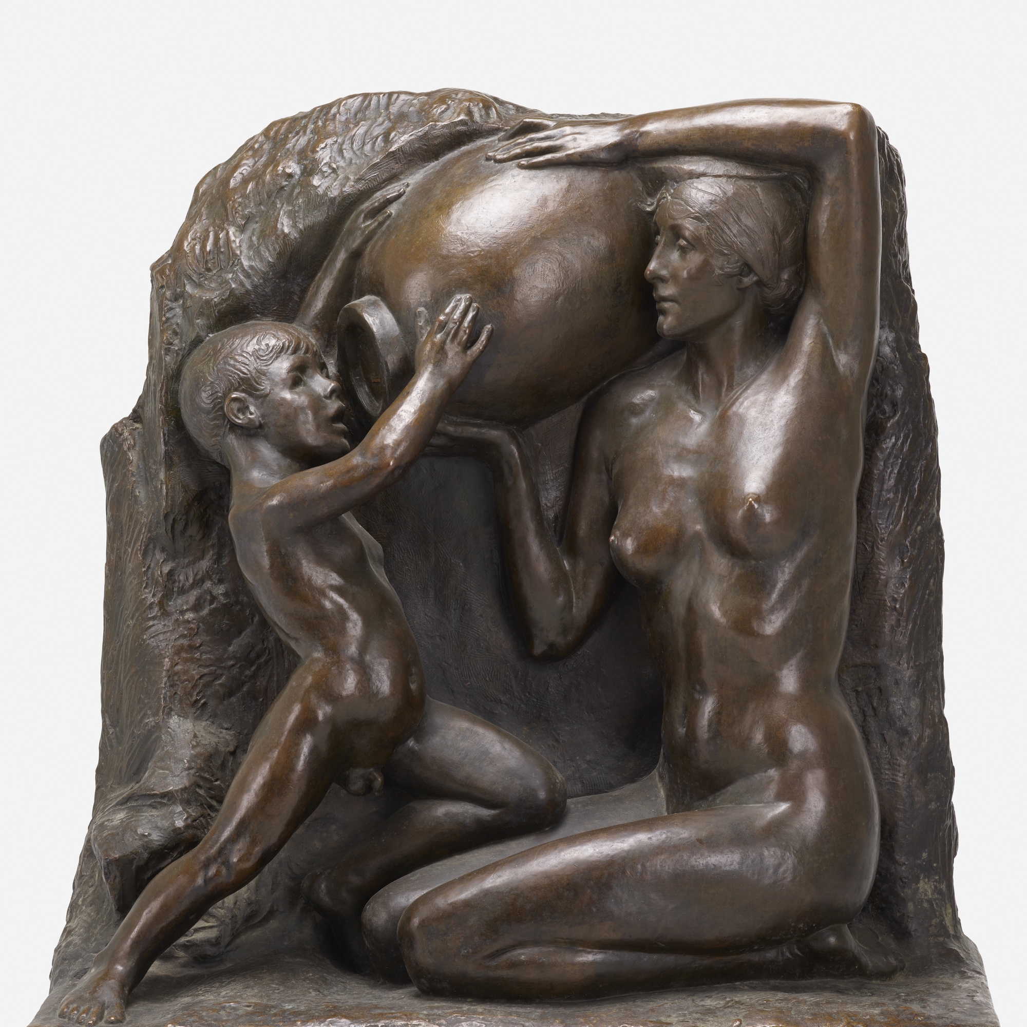 Artwork by Janet Scudder, Wall Fountain, Made of bronze