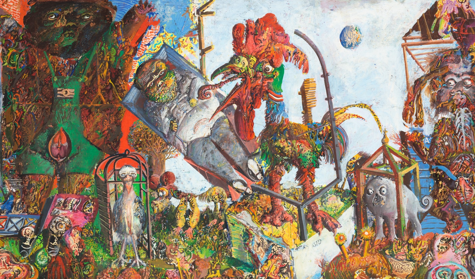 Artwork by Miodrag Djuric Dado, Bowery, Made of oil on paper laid on board