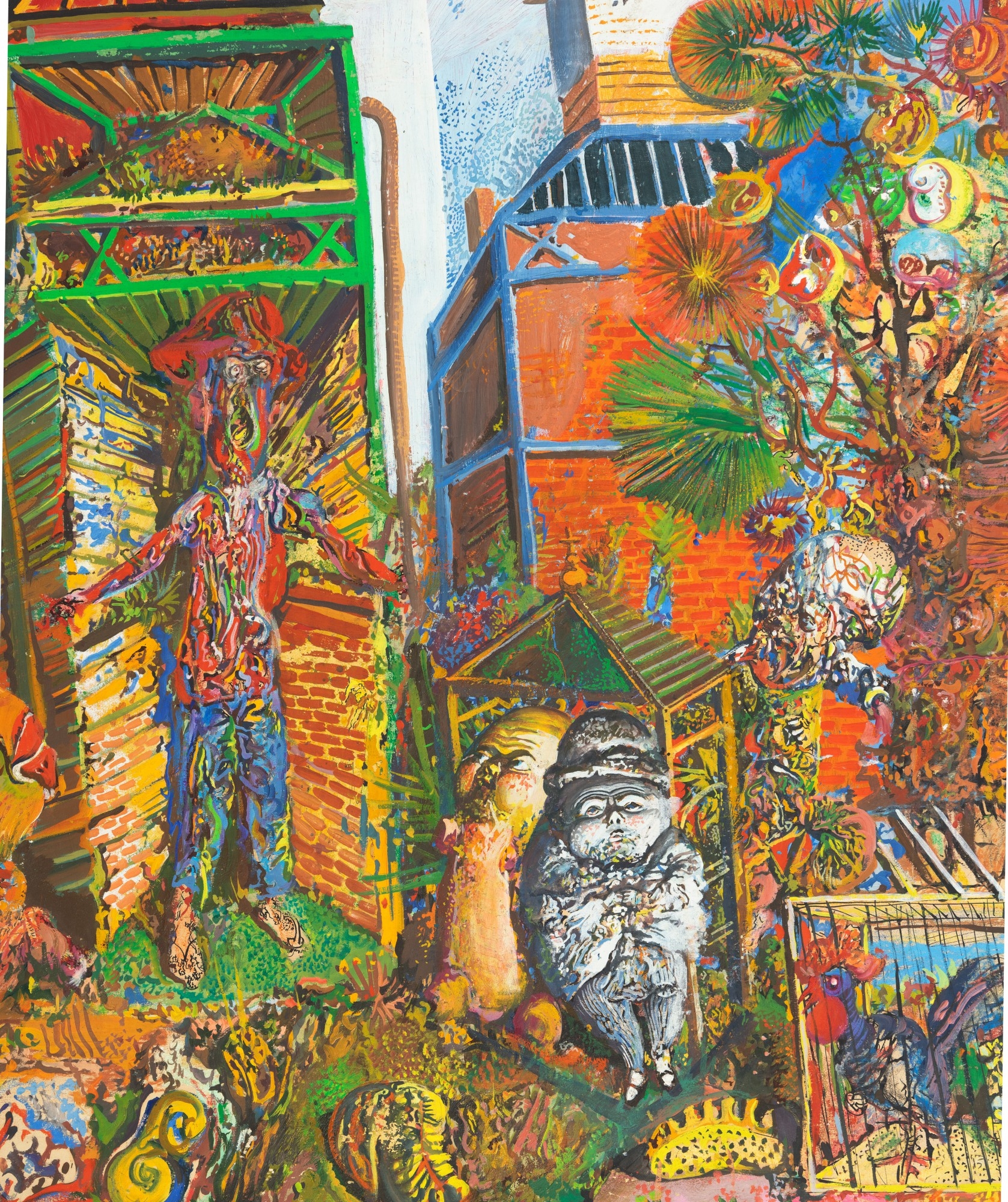 Artwork by Miodrag Djuric Dado, Bowery, Made of oil on paper laid on board