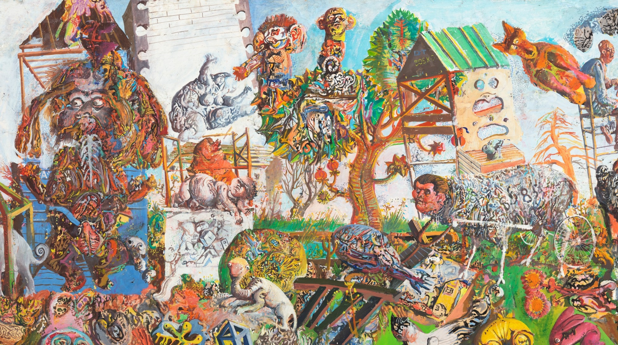 Artwork by Miodrag Djuric Dado, Bowery, Made of oil on paper laid on board