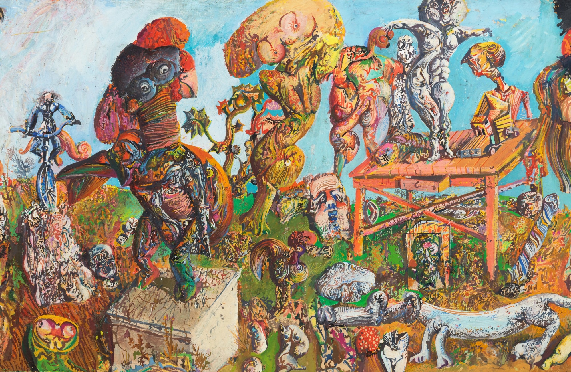 Artwork by Miodrag Djuric Dado, Bowery, Made of oil on paper laid on board