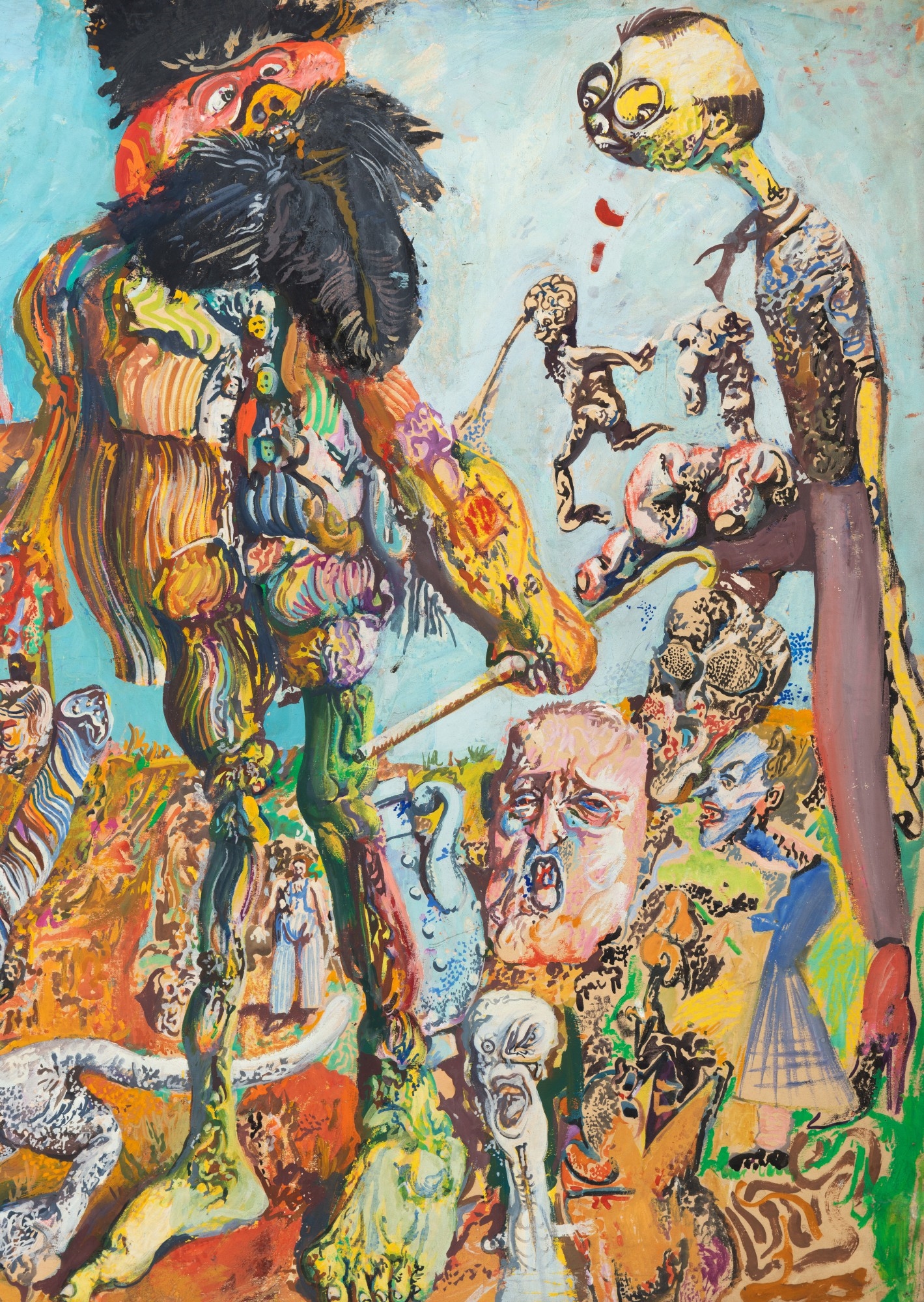 Artwork by Miodrag Djuric Dado, Bowery, Made of oil on paper laid on board