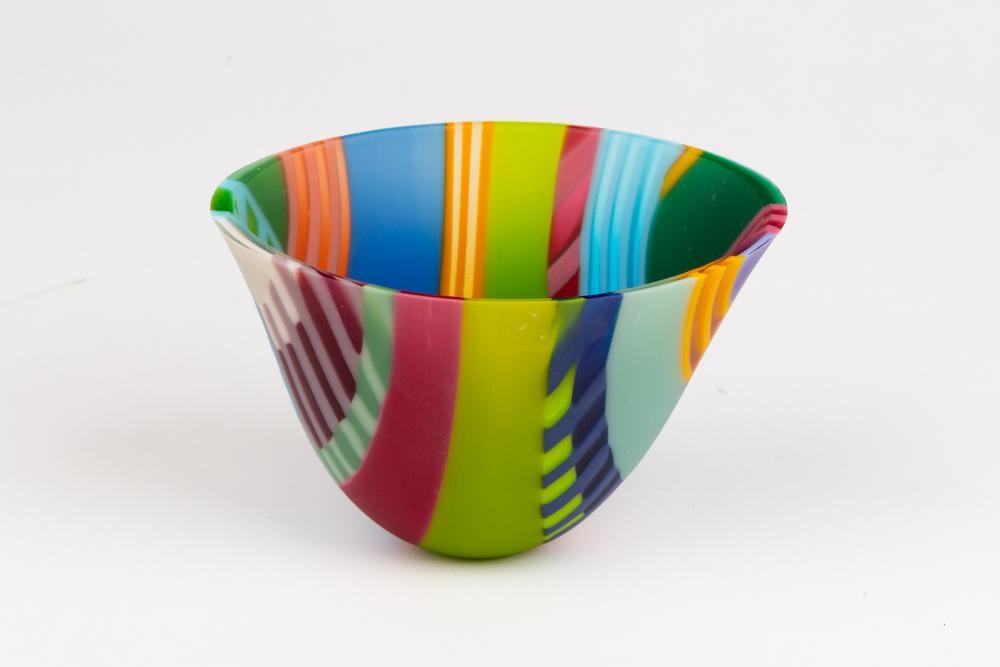 Artwork by Ruth Shelley, 'Sisial' vase, Made of multi-coloured fused glass