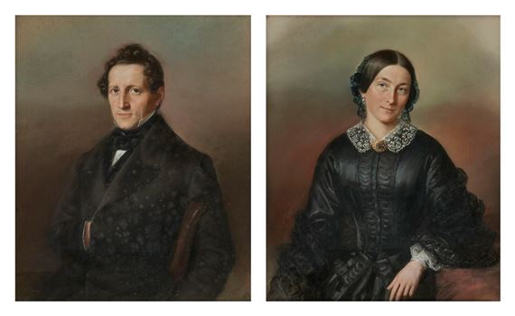 Portrait de Monsieur et portrait de Madame by Johann Jakob Serr, 1856