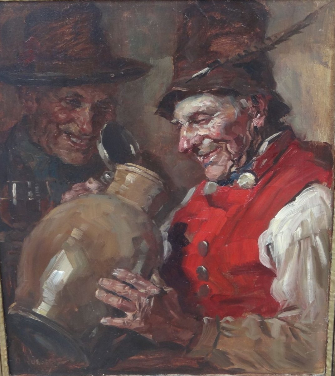 August Roeseler | Zwei fröhliche Bauern (1922) | MutualArt