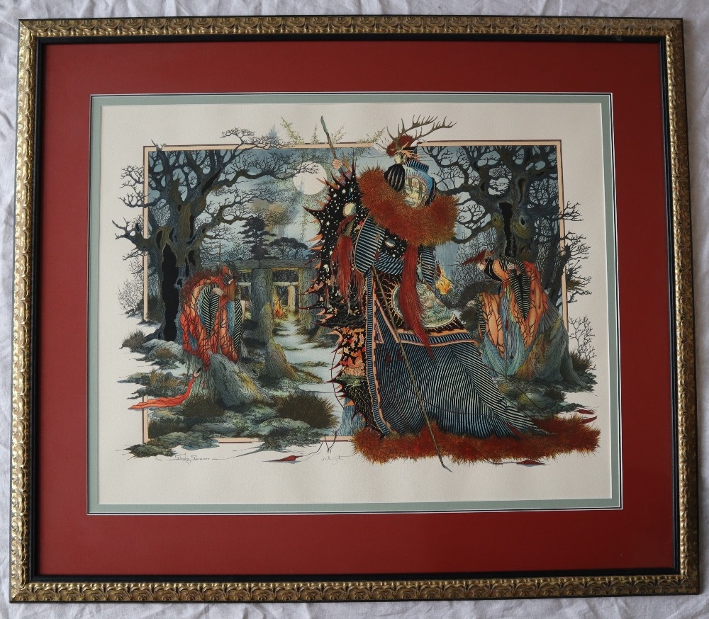 Artwork by J. C. Graham, Illingworth Standing Stones, Made of silkscreen print