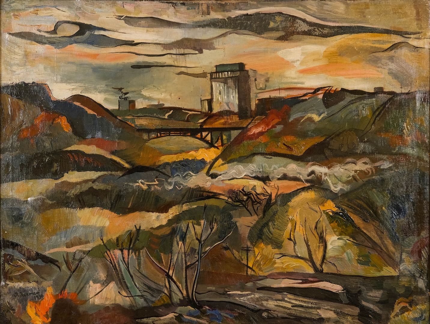 Artwork by Oskar Herman, Paysage, Made of Oil on canvas