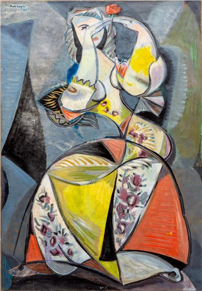 Danseres in geel by Han Hulsbergen, 1949