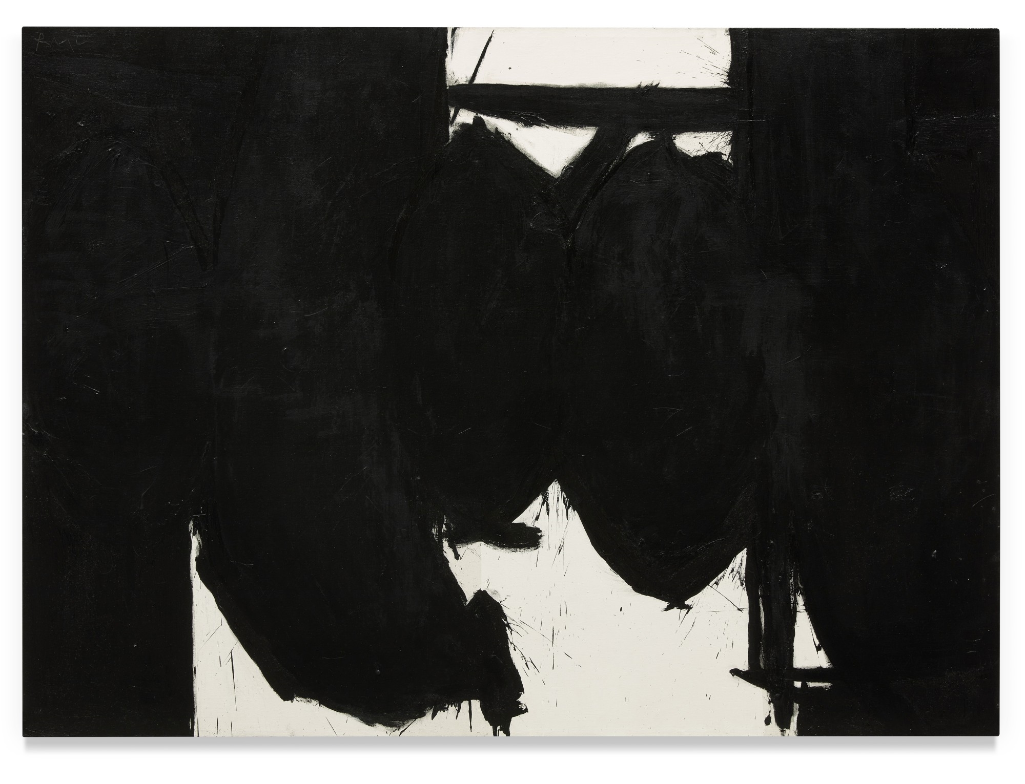 Artwork by Robert Motherwell, Elegy to the Spanish Republic No. 79, Made of oil on canvas