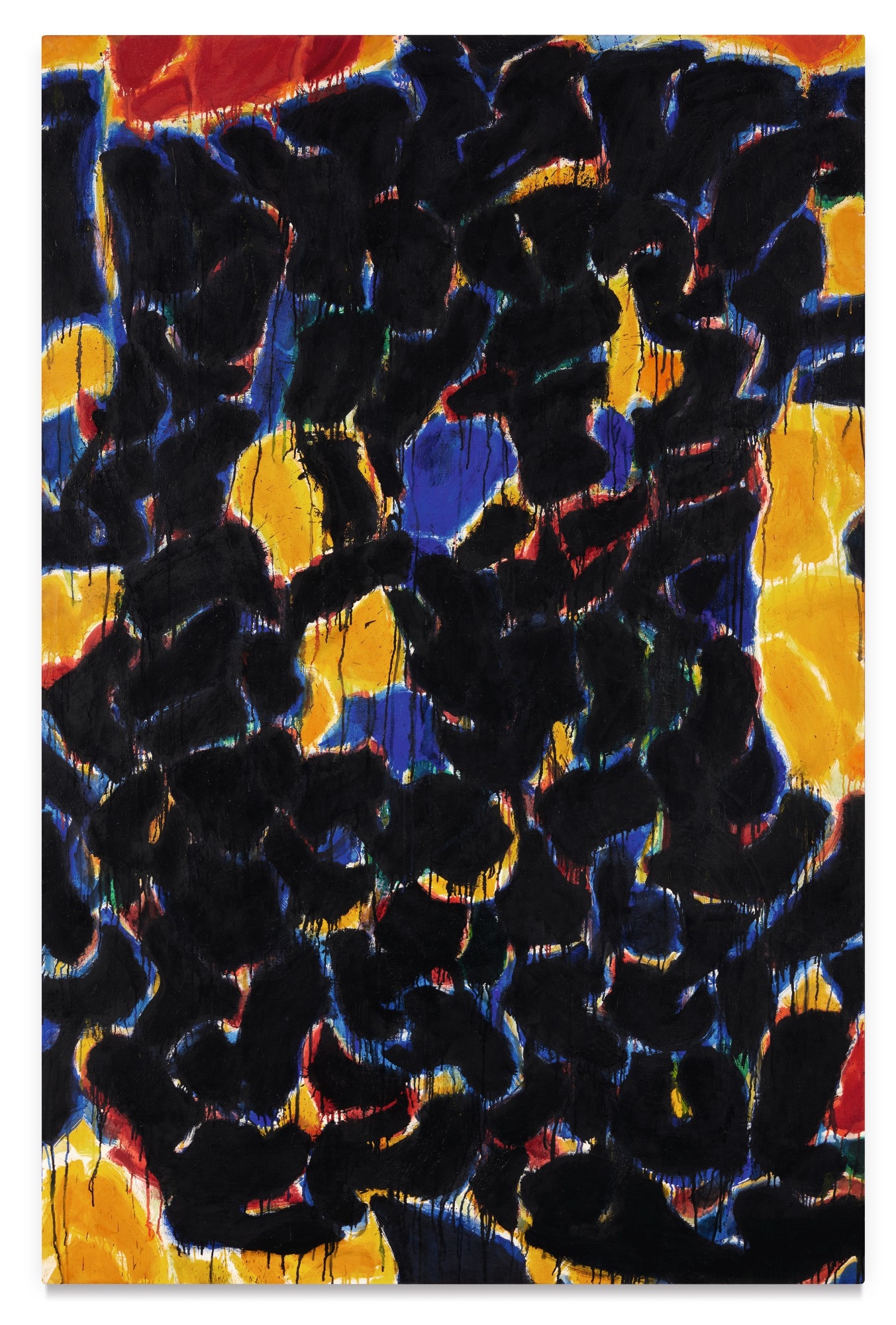 Artwork by Sam Francis, Black and Yellow, Made of oil on canvas