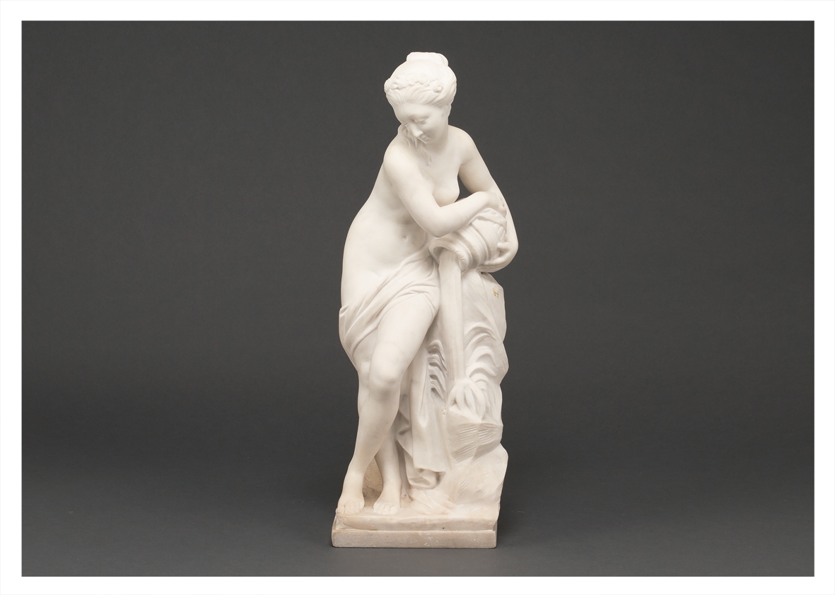 Artwork by Etienne Lenhoir, A LADY HOLDING A JAR, Made of marble