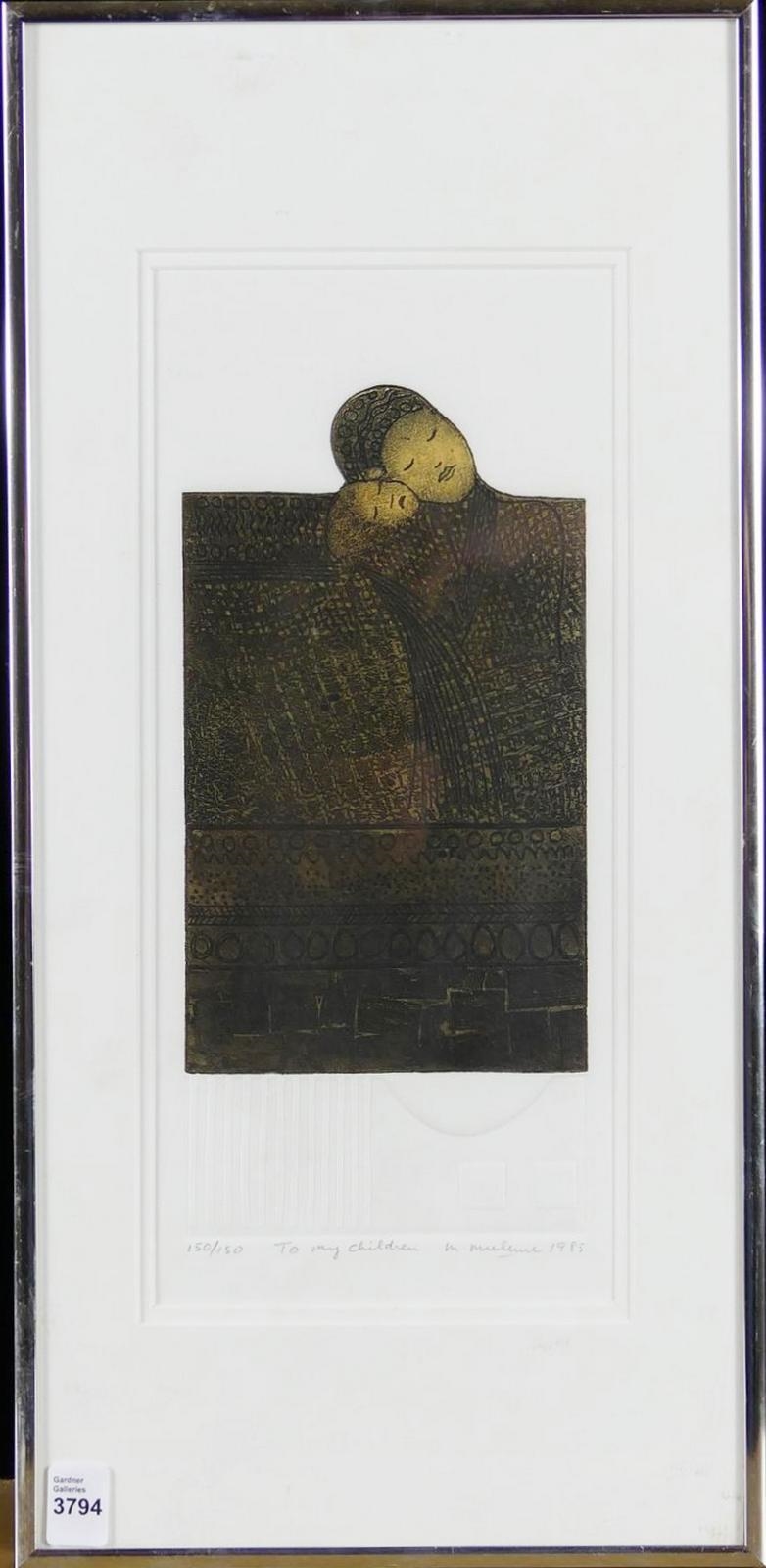 Artwork by Mathias Muleme, To My Children, Made of engraving in colours