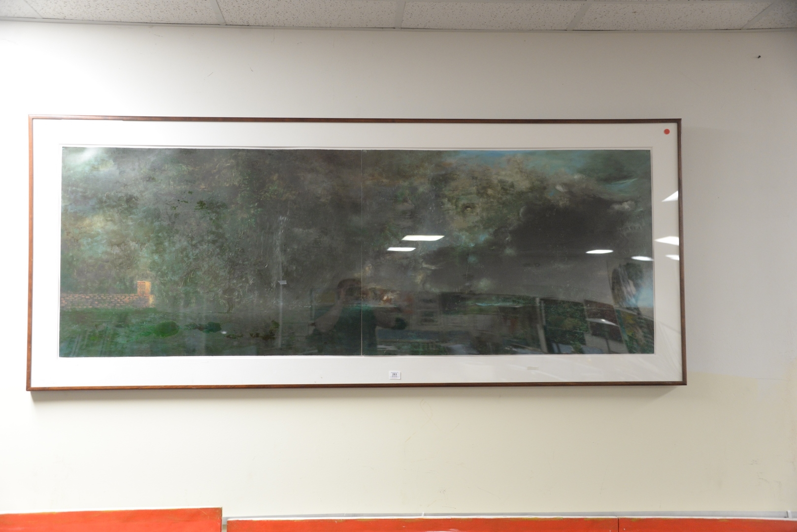 Artwork by Robert Ferrandini, Painting a Memory of a Painting of a Deluge Vaguely Taken from and Ida of Leonardo's, Made of oil on paper