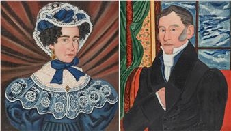 Pair of Portraits: A Lady and A Gentleman - American School, 19th Century