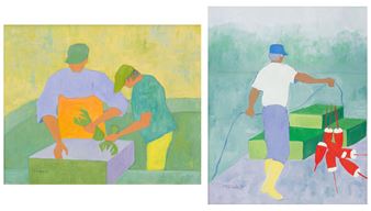 Two Lobstermen; Lobsterman - Linda Low Wolcott