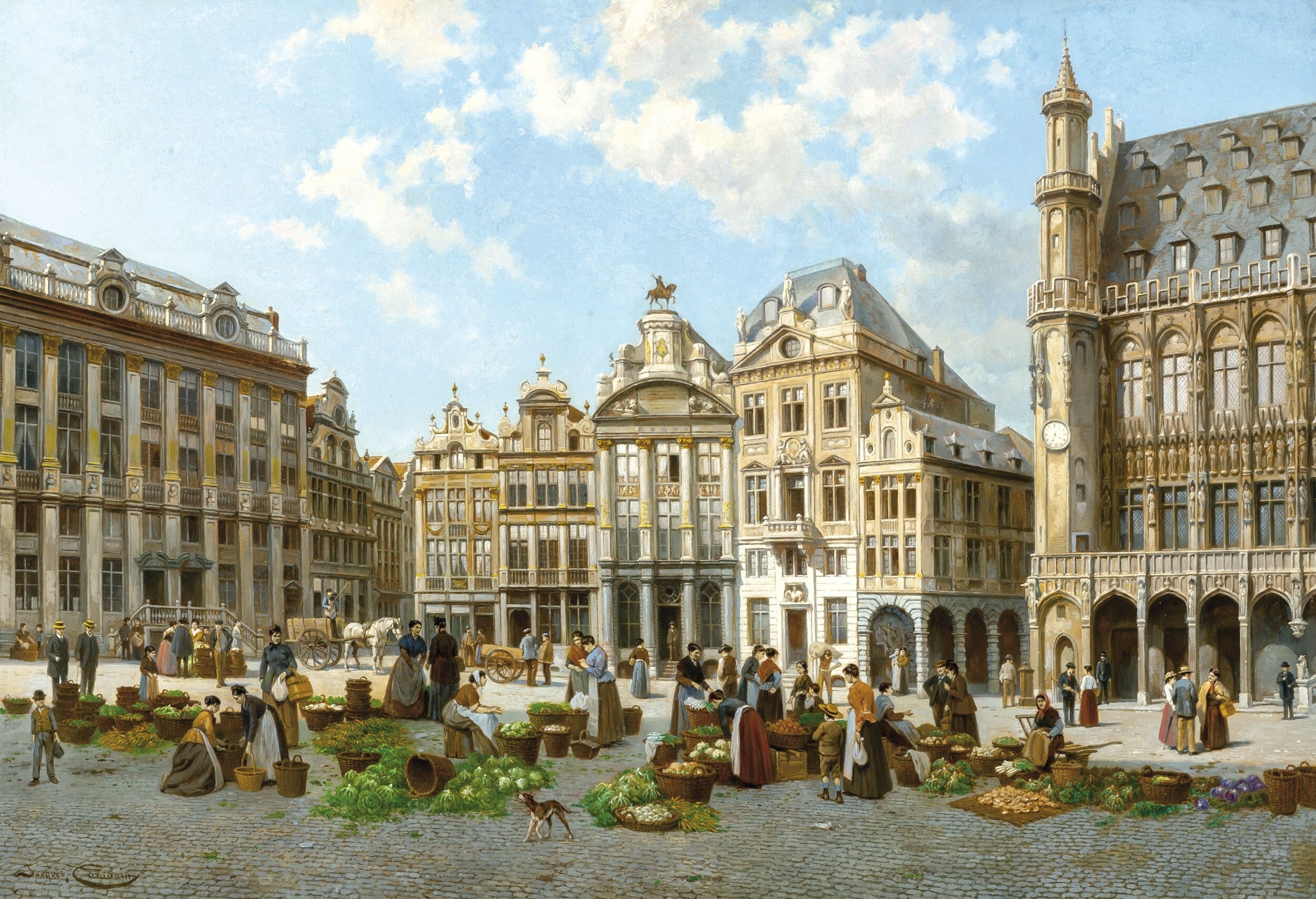 The Grand Place in Brussels by Jacques François Carabain