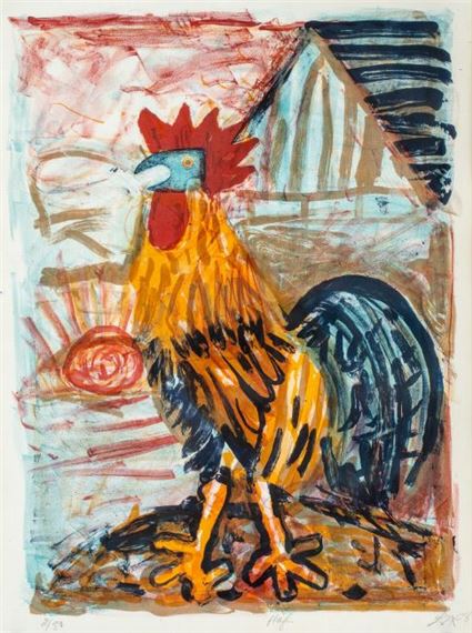 Hahn (vor der Scheune) by Otto Dix, 1968