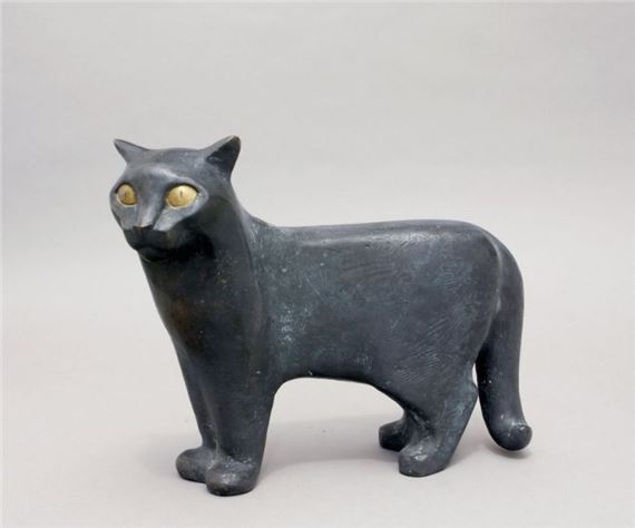 Großer schwarzer Kater by Helga Hähnel, 1994