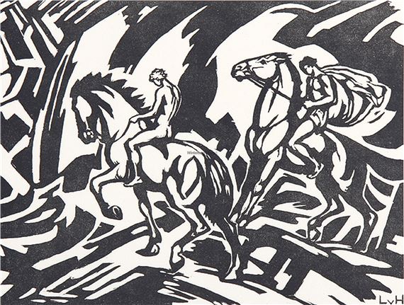Zwei Reiter by Ludwig von Hofmann, um 1920
