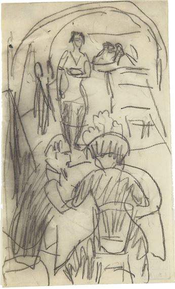 Im Restaurant by Ernst Ludwig Kirchner, um 1911