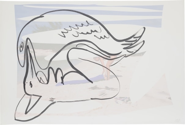 Artwork by Camille Henrot, Untitled ("Tropics of Love" series), Made of Chinese ink on inkjet print