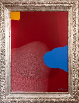 Composición con fondo rojo" de la serie "Estelas - Germán González Pintos