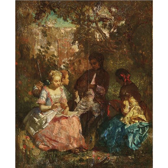 Faustin Besson | Gesellschaftliches Stelldichein im Garten | MutualArt