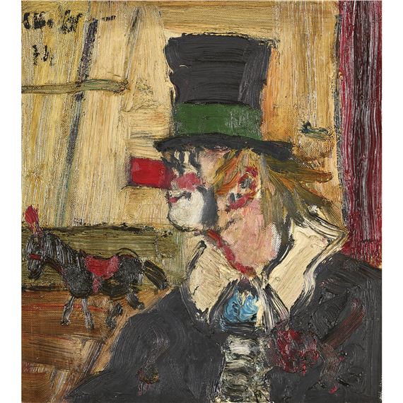 Zirkusclown in der Manege by Leopold Häfliger, 1974