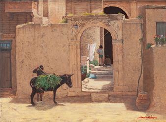 Untitled (Street Scene with Mule) - James Asher