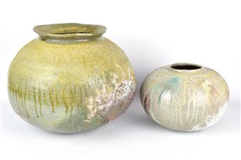 Large squat jar and a smaller example - Clayton Amemiya