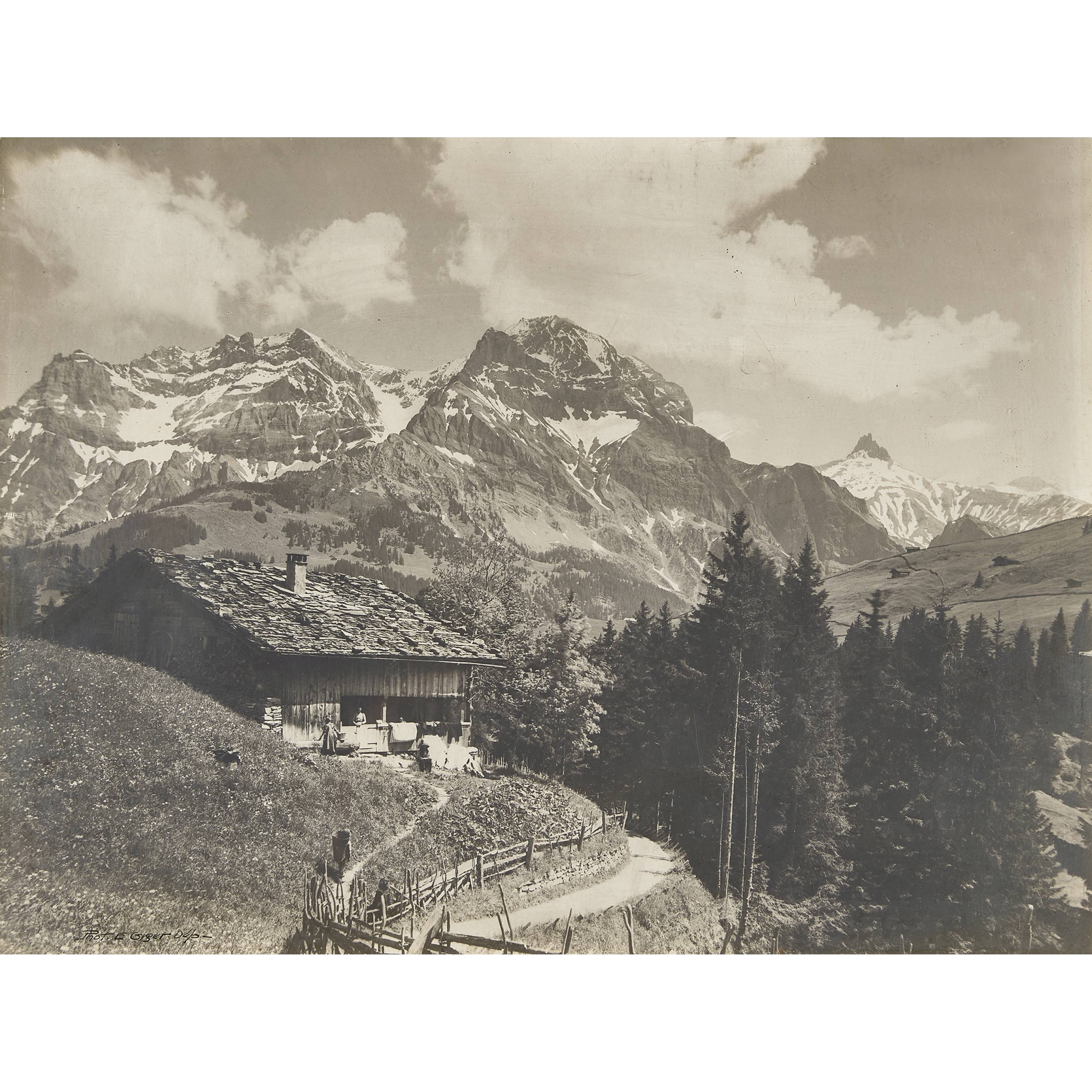 Artwork by Emanuel Gyger, Gross Lohner von Adelboden aus mit Tschingellochtighorn., Made of Gelatin silver print