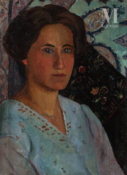 Portrait of a woman by József Bató, 1910