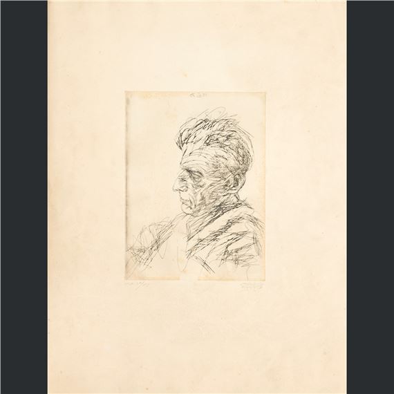 Samuel Beckett de profil by Avigdor Arikha, 1970