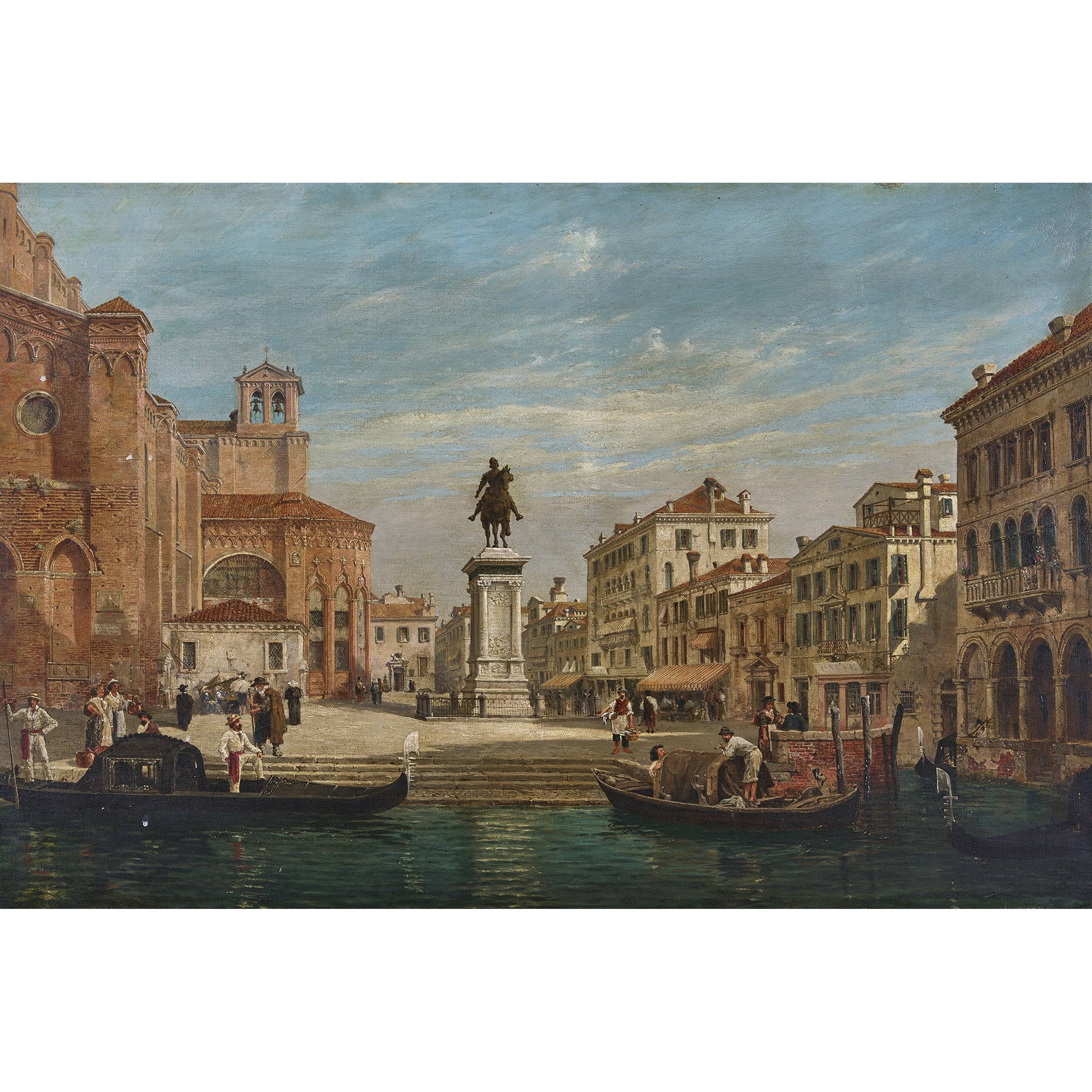 Ansicht von Venedig mit dem Reiterstandbild von Bartolomeo Colleoni. by Italian School, 19th Century, 1880
