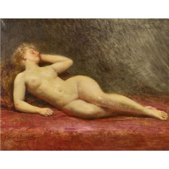 Nu endormi. by Edouard Alexandre Sain