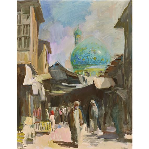 Die Haydar-Khana-Moschee in Bagdad. by Faeq Hassan, 1973