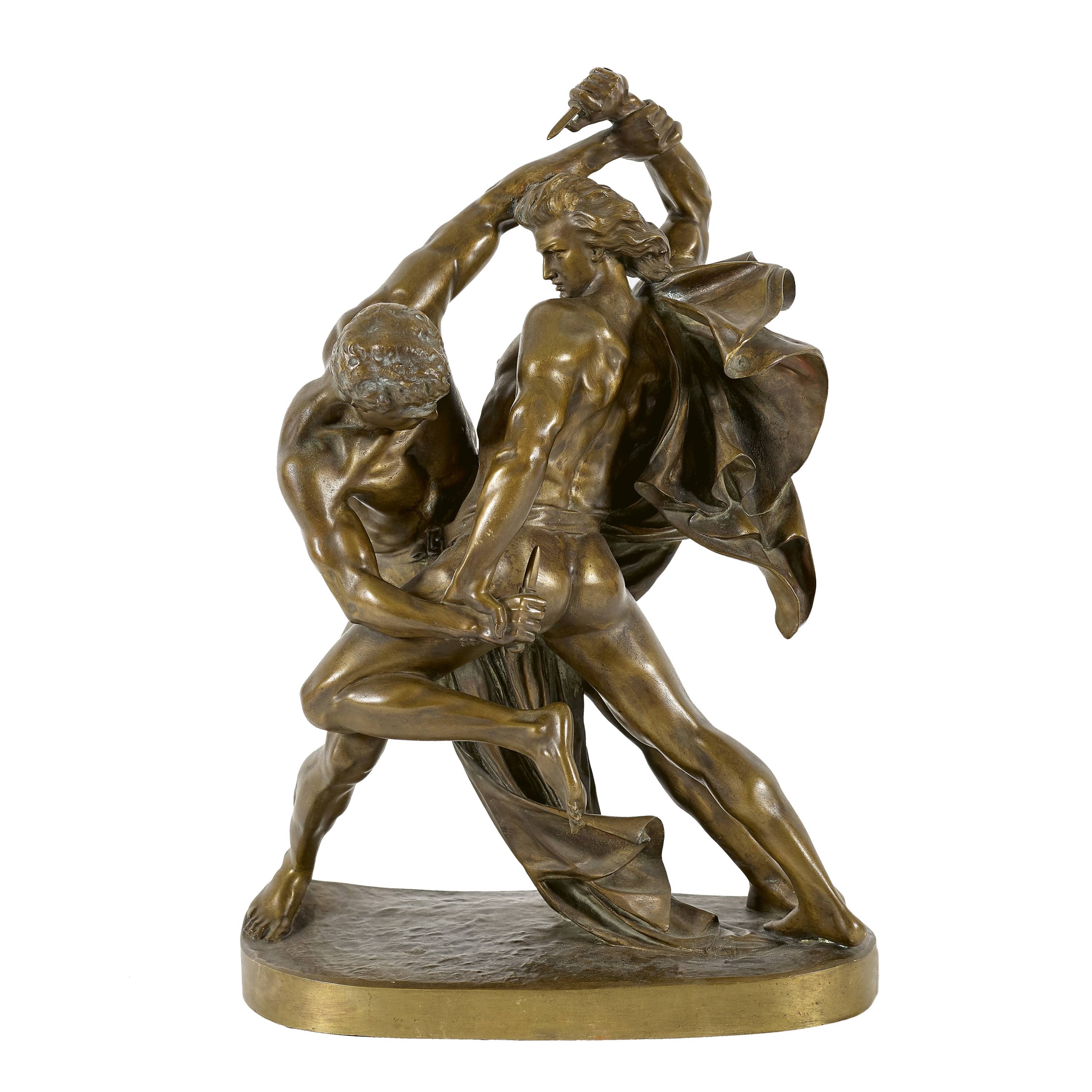 Artwork by Johann Peter Molin, Die Ringkämpfer, Made of bronze