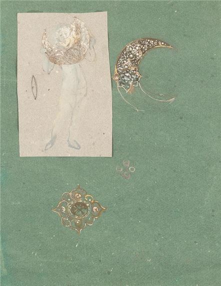 Artwork by Lila De Nobili, An attendant on a Fairy in the Prologue, Made of watercolour