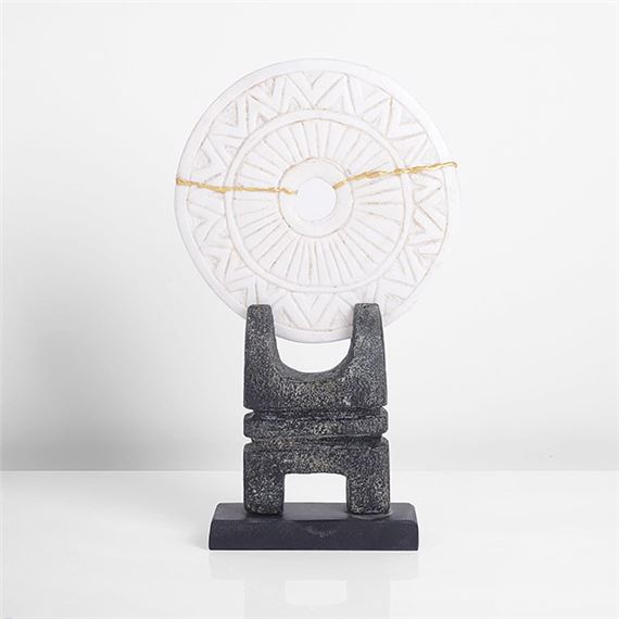 'Standing Stone with Porcelain Disc' by Peter Hayes