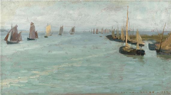William de Leftwich Dodge | Boats and Harbor (1889) | MutualArt