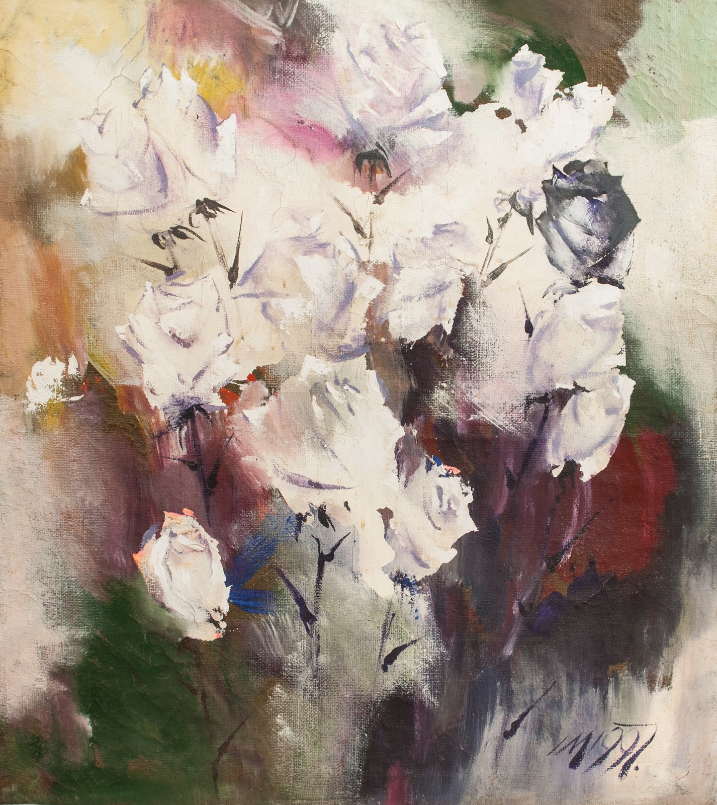 Artwork by Imants Melderis, Roses, Made of Canvas, oil