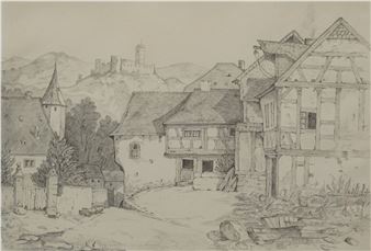 Village scenery with castle - C. Hector