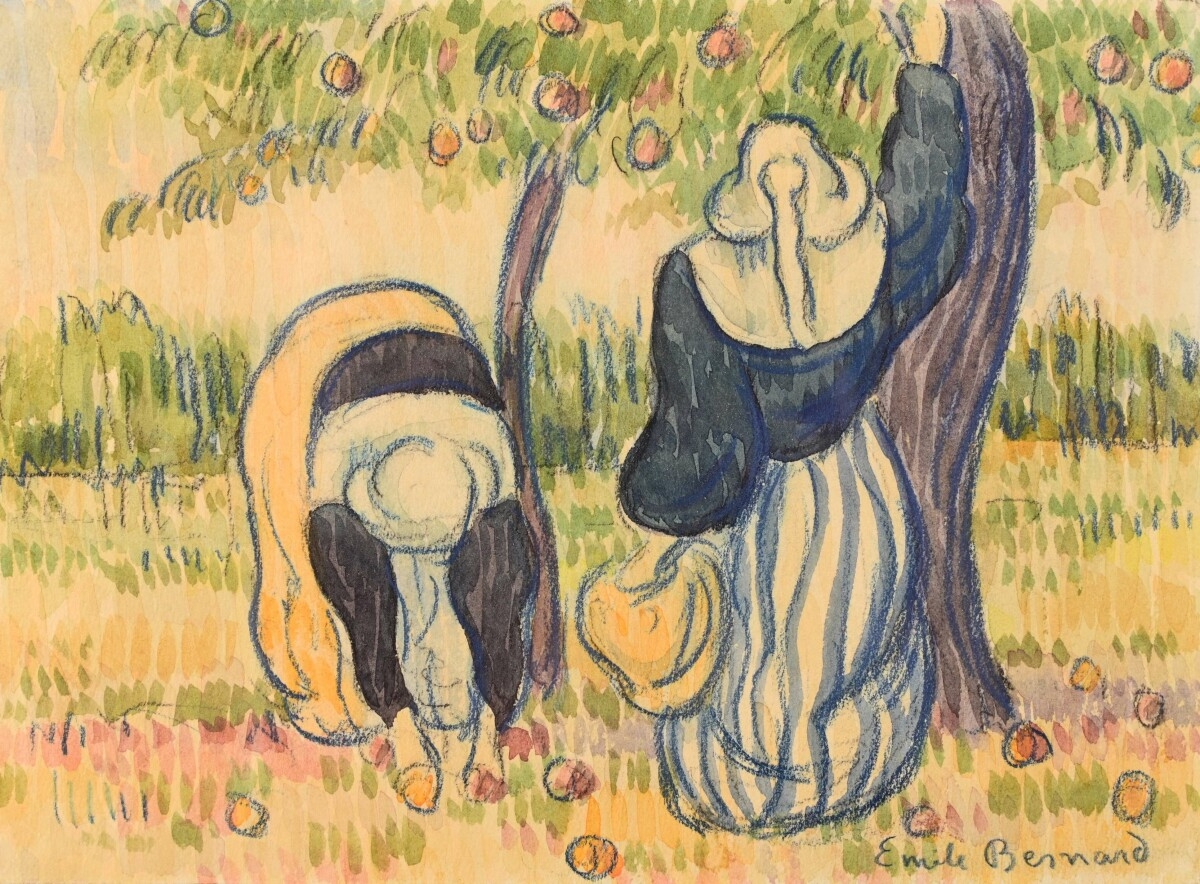 Émile‏ Henri Bernard Harvesting (Circa 1890) MutualArt