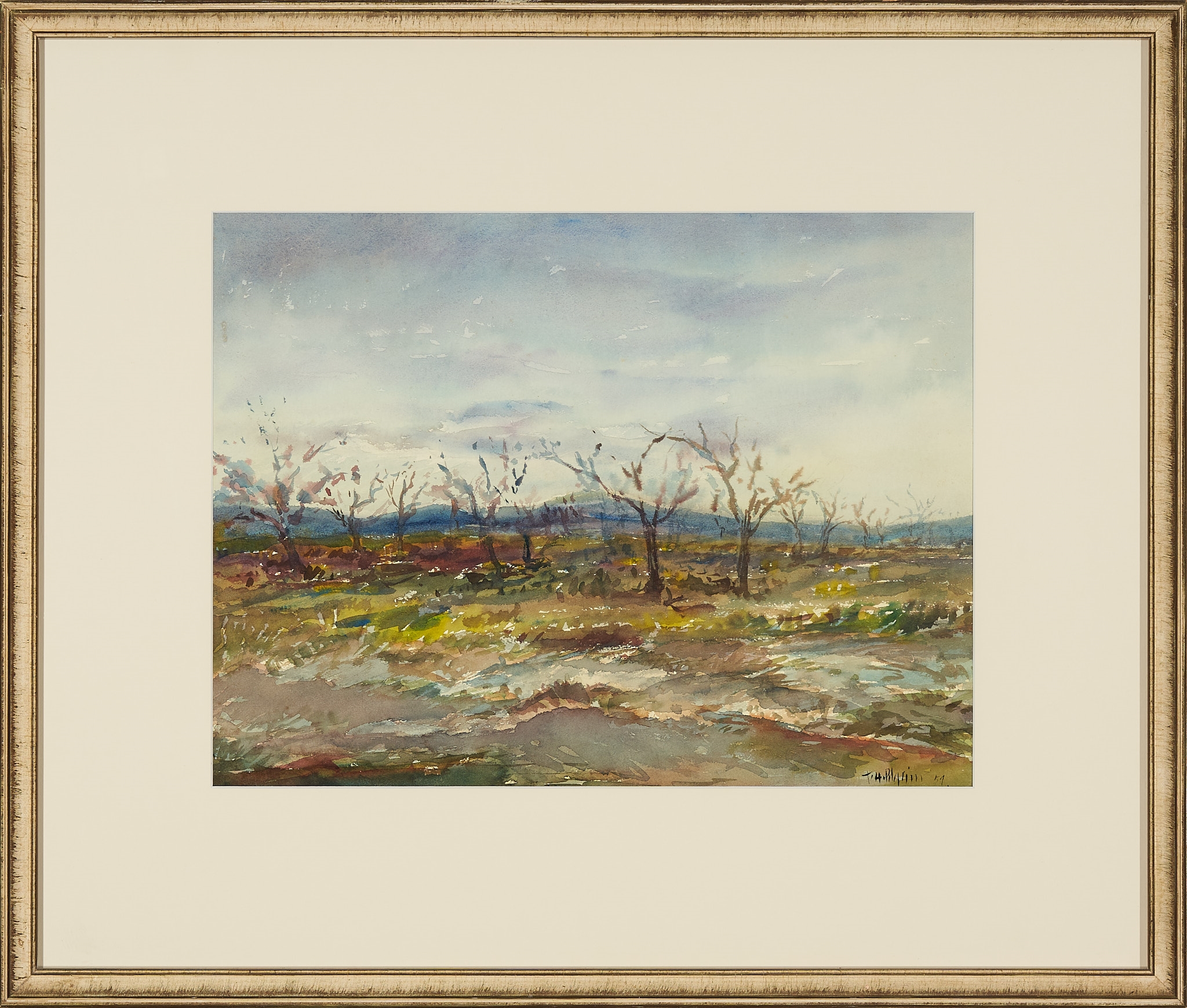 Artwork by Thomas Pilgrim, Untitled (Landscape), Made of watercolour