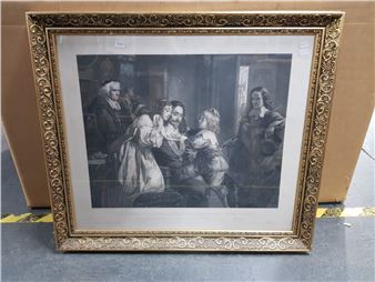 Family Portrait with Priest (after Julius Schrader) - Hermann Droehmer