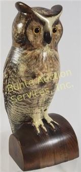 CARVED HOOT OWL - Leo Koppy