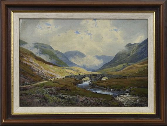 George Melvin Rennie | THE FLOCK AT SLIGACHAN OLD BRIDGE | MutualArt